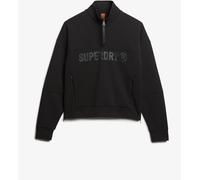 Superdry Black Green Active Tech Logo Relaxed Half Zip Sweatshirt