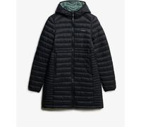 Superdry Black Hooded Fuji Lite Mid Length Padded Coat