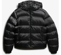 Superdry Black Hooded Luxe Sports Puffer Jacket