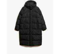 Superdry Black Longline Hooded Puffer Coat