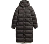 Superdry Black Microfibre Longline Puffer Coat