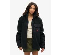 Superdry Black Oversized Expedition Borg Hybrid Jacket