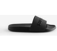 Superdry Black Premium Metallic Pool Slides