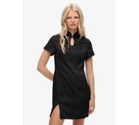 Superdry Black Satin Mandarin Mini Dress Black 40