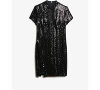 Superdry Black Sequin Mandarin Sequin Mini Dress Black Sequin EU 38 (UK 10)