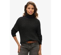 Superdry Black Slouchy Cable Roll Neck Jumper