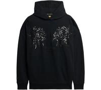 Superdry Black Tattoo Embellished Oversized Hoodie