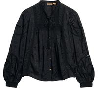 Superdry Black Woven Lace Long Sleeve Blouse