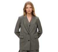 Superdry Pinstripe Boyfriend Blazer Gris L Femme