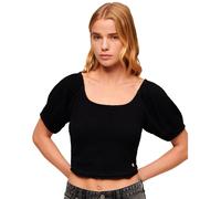 Superdry Smocked Short Sleeve Blouse Noir XS Femme