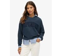 Superdry Blue Athletic Essentials Tonal Appliqué Crew Neck Sweatshirt