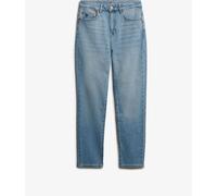 Superdry Blue Cotton High Rise Mom Jeans
