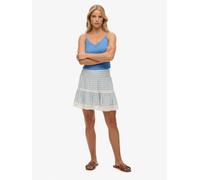 Superdry Blue Mini Printed Lace Trim Tiered Skirt Blue EU 44 (UK 16)