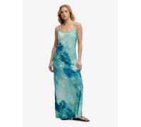 Superdry Blue Printed Maxi Slip Dress Blue EU 42 (UK 14)