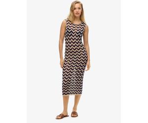 Superdry Blue Zig Zag Knit Midi Dress Blue EU 34 (UK 6)