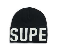 Superdry Bonnet en tricot griffé Femme Noir TU