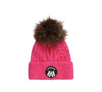 Superdry Bonnet de luxe pour femme avec motif tressé, magenta rose vif, taille unique
