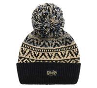 Superdry Bonnet en maille avec motif femme Bleu TU
