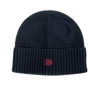 Superdry Bonnet tricoté avec logo essentiel, Logo SD - Eclipse Navy, Taille unique
