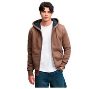 Superdry - Borg Lined Zip Hoodie Mocha Brown Marl - XL - Sweat
