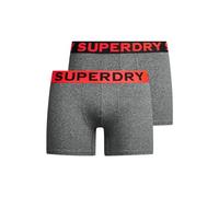 Superdry Boxer Double Pack, Caleçon Boxeur Homme, Karst Black Mega Grit,
