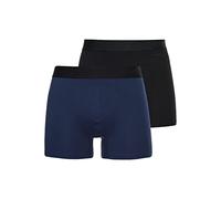 Superdry Boxer Offset Double Pack Caleçon, Noir/Bleu Marine, S (Lot de 2) Homme