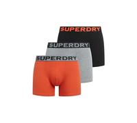 Superdry Boxer Triple Pack, Caleçon Boxeur Homme, Black/Bright Orange Marl/Noos Grey Marl,