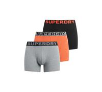 Superdry Lot de 3 boxers pour homme, Noir/orange vif chiné/gris chiné Noos, XXL