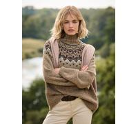 Superdry Brown Fairisle Pattern High Neck Jumper