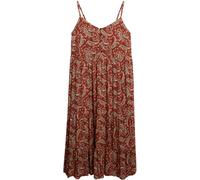 Superdry Half Button Tiered Midi Dress Marron,Orange S Femme
