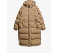 Superdry Brown Longline Hooded Puffer Coat