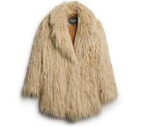 Superdry Brown Mid Length Faux Fur Coat
