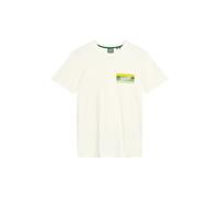 Superdry Cali Striped Logo T Shirt Chemise, Blanc cassé (Off White Slub), S Mixte