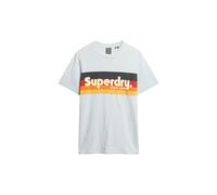 Superdry Cali Striped Logo T Shirt Sea Salt Blue Slub S, Bleu (Sea Salt Blue Slub), S