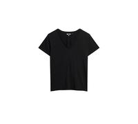 Superdry Studios Slub Embroidered Short Sleeve V Neck T-shirt Noir XS Femme