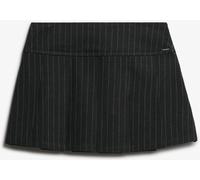 Superdry Charcoal Grey Pinstripe Pleat Mini Skirt Charcoal Grey EU 42 (UK 14)