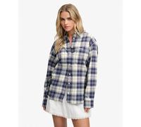Superdry - Check Flannel Relaxed Shirt - Chemise femme Eclipse Navy Check - UK 8 - XS