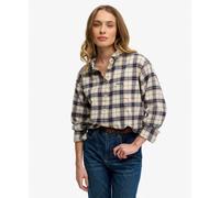 Superdry - Check Flannel Relaxed Shirt - Chemise femme Off White Mix Check - S