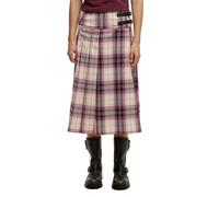 Superdry Check Pleated Midi Skirt Beige XS Femme
