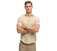 Superdry Riviera Linen Short Sleeve Shirt Beige 3XL Homme