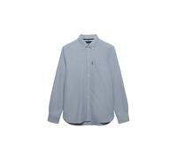 Superdry Chemise à manches longues Essential Oxford pour homme, Chambray bleu profond, L