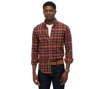 Superdry Chemise homme manches longues M4011047a coton Logger Check Orange 2XL