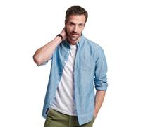 Chemise boutonnÃ©e lin et coton bio Superdry Studios Bleu S