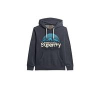 Superdry Cl Outdoors Graphic Hood Maillot de survêtement, Bleu Marine Vintage (Vintage Navy Marl), S Homme