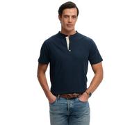 Superdry Classic Cotton Lin Grandad Short Sleeve T-shirt Bleu XL Homme