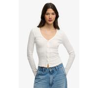 Superdry Athletic Essential Pointelle Cardigan Blanc XS Femme