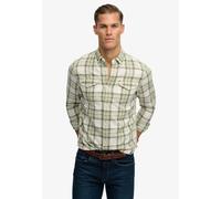 Superdry & Co Chemise 'The Merchant Store' beige clair / olive / vert pastel, Taille L