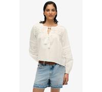 Superdry Ibiza Lace Long Sleeve Blouse Blanc L Femme