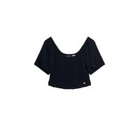 Superdry Smocked Short Sleeve Blouse Bleu M Femme