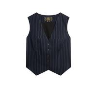 Superdry Pinstripe Waistcoat Bleu XL Femme